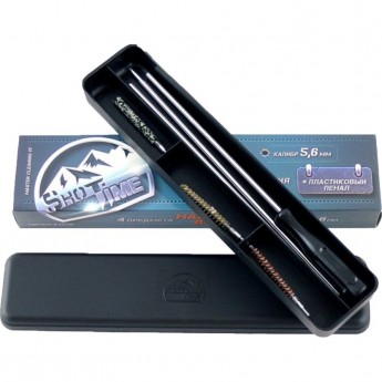 Набор SHOTTIME для чистки оружия калибр 9 мм (металлический шомпол, 3 ерша, пластиковый пенал)